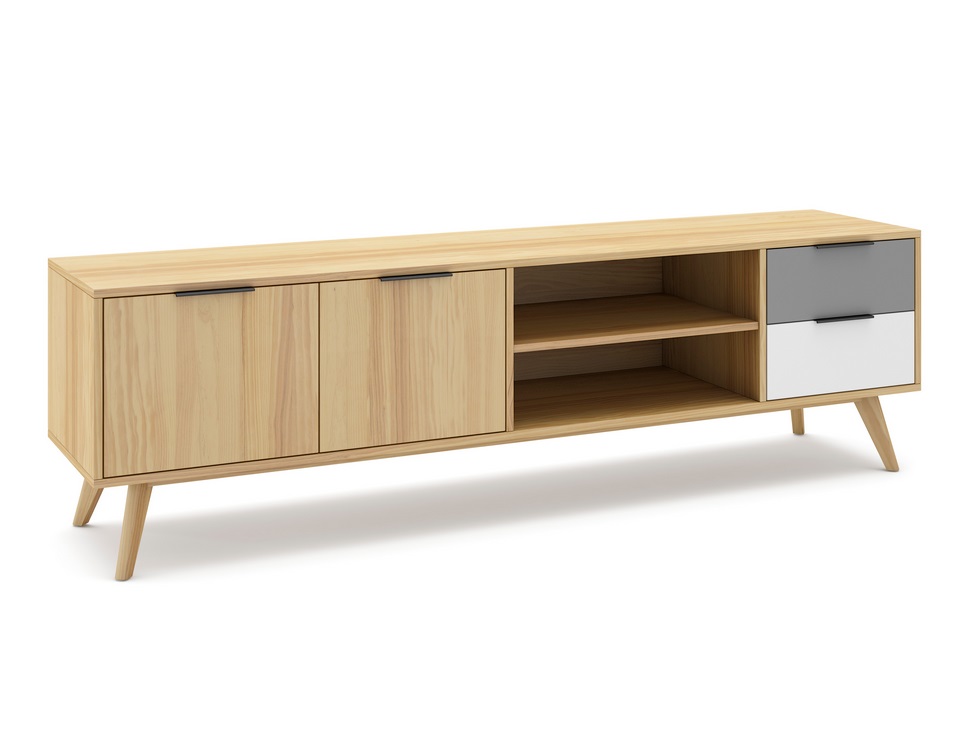 mueble tv roble claro elfa 180 cm