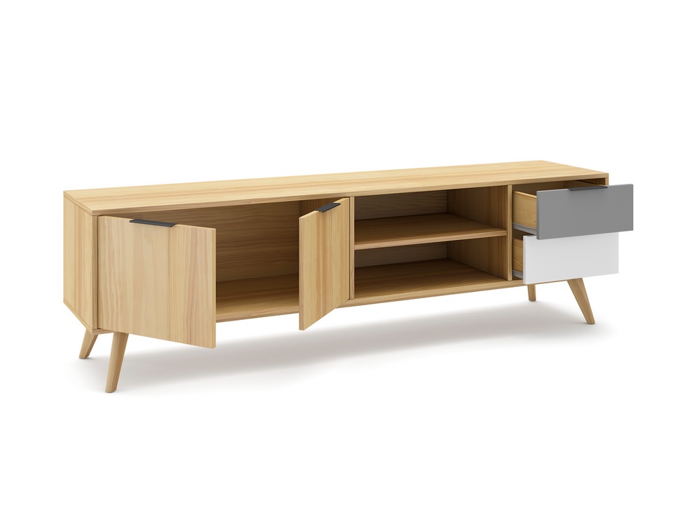 mueble tv roble claro elfa 180 cm