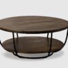 Mesa de centro Delhi madera mango acero negro 90 cm