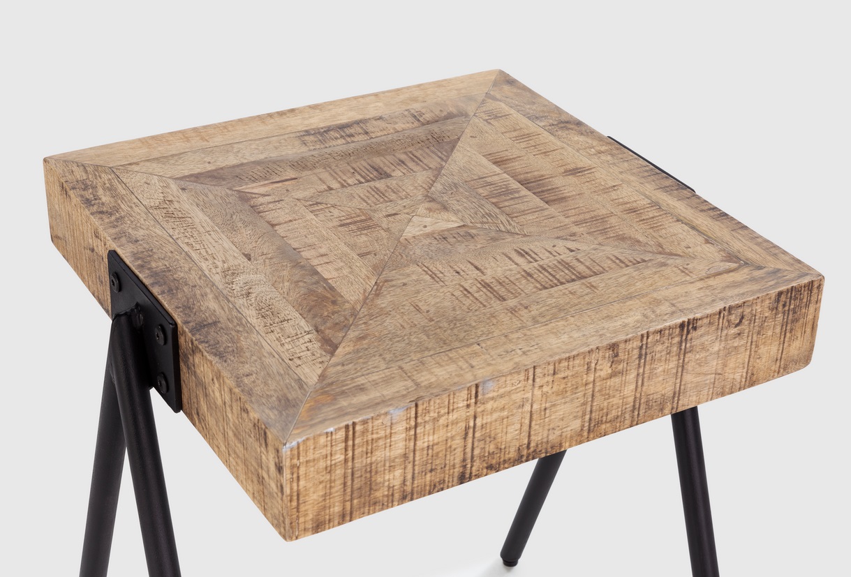 Mesa de rincon indra madera mango 45x45