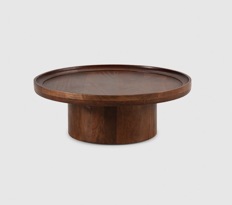 Mesa de centro Giselle madera mango oscuro 80 cm