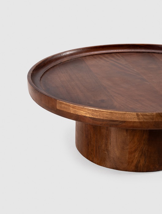 Mesa de centro Giselle madera mango oscuro 80 cm