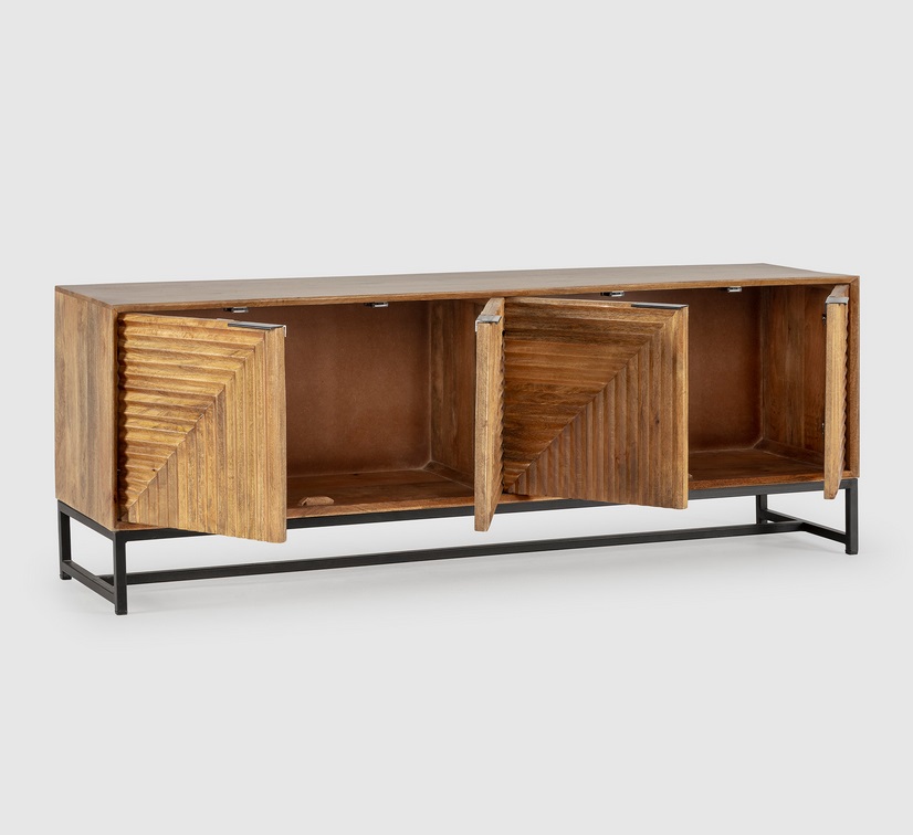 Mueble TV Nereida 4 puertas madera de mango 160 cm