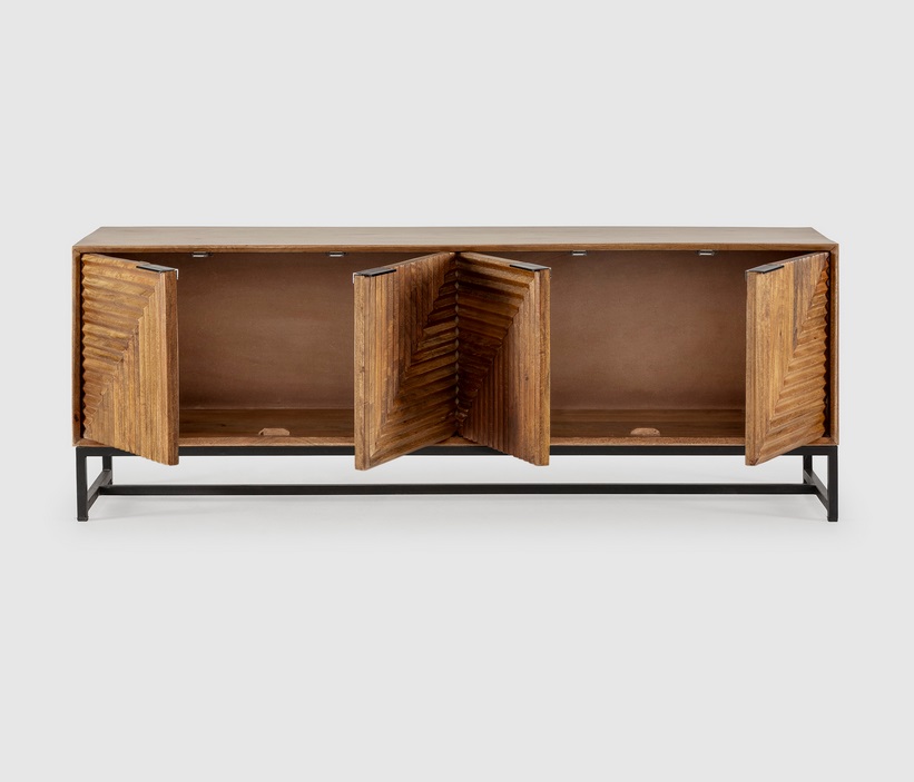 Mueble TV Nereida 4 puertas madera de mango 160 cm