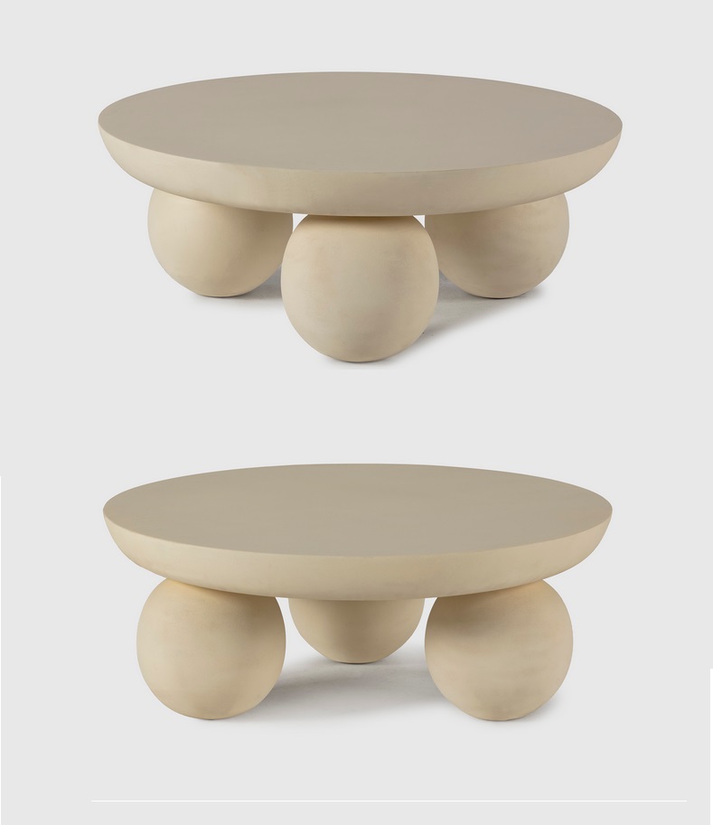 Mesa de centro Ailen cemento beige 90 cm