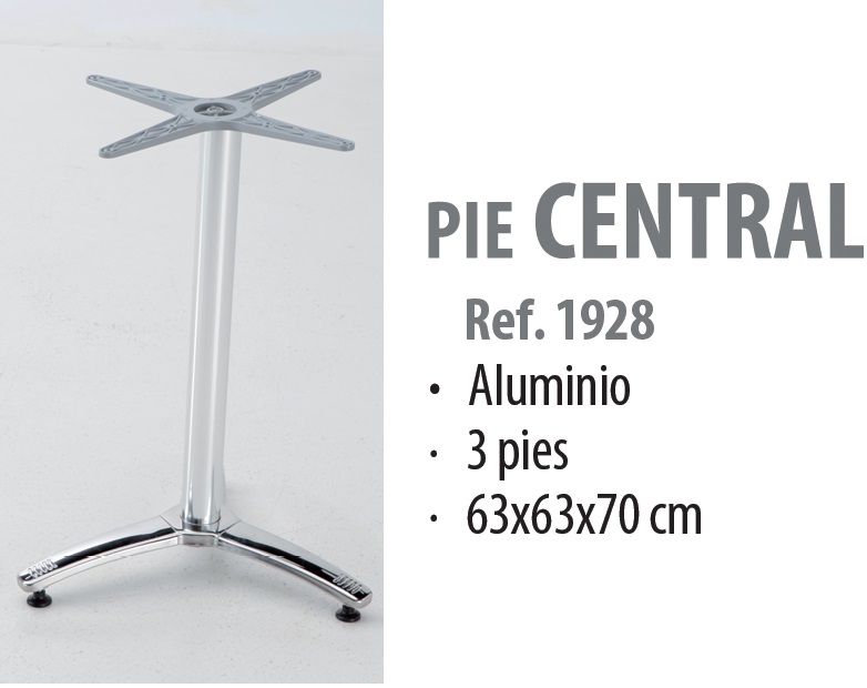 Pie central de aluminio inox 1925