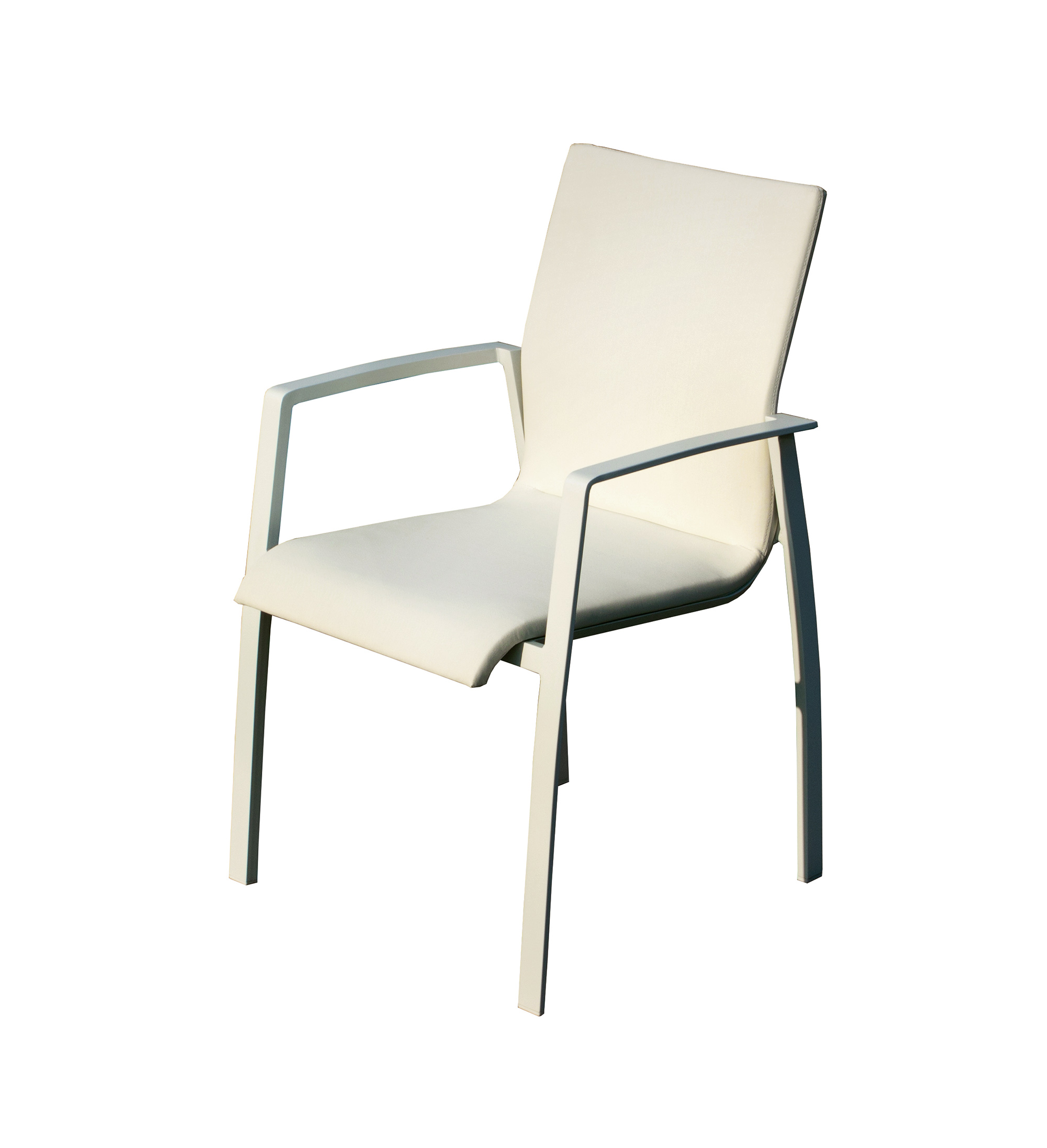 Silla Cuzco aluminio textilene acolchado blanco