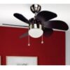 Ventilador techo luz cromo palas wengue 50430 WE