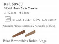 Ventilador techo LED vintage roble nogal 50960