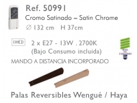 Ventilador techo vintage palas reversibles 50991