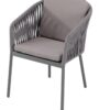 Sillon de terraza cuerda gris con cojin