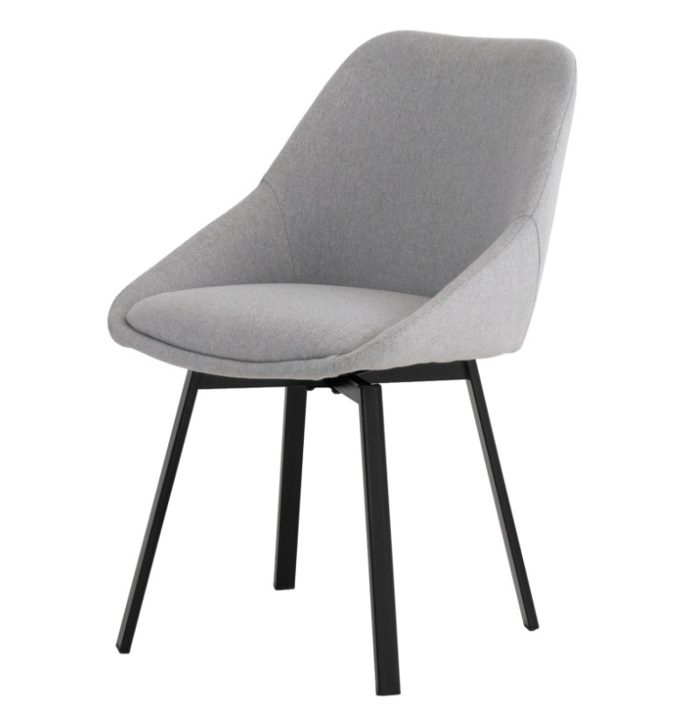 Silla giratoria Amelie color gris claro