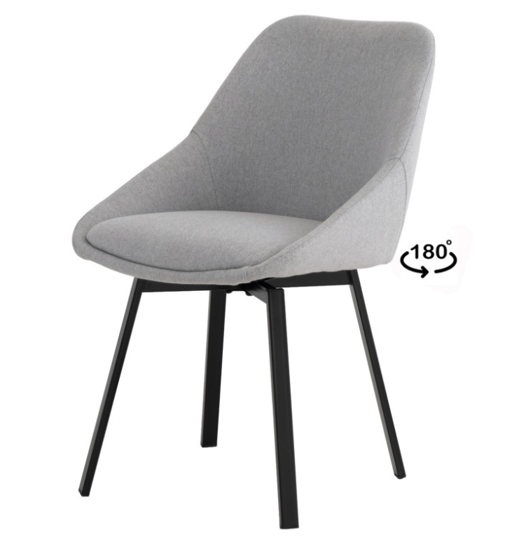 Silla giratoria Amelie color gris claro