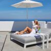 ANDROS tumbona doble lounge tapizado nautico aluminio blanco