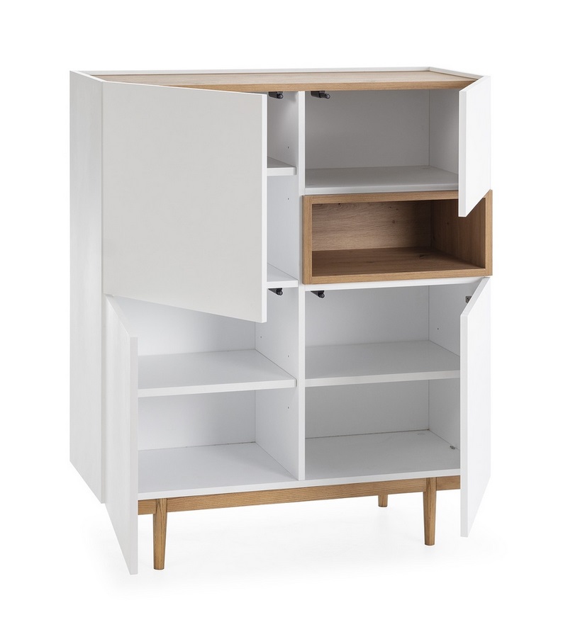 Mueble cubo blanco mate roble Erika MC-190