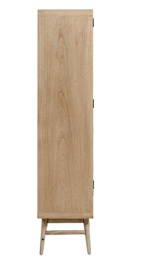 Aparador Dakar madera natural ratan trenzado 90x175 cm