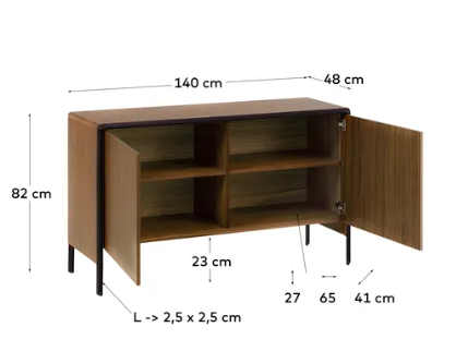 Aparador Aaron chapa de roble 140x82cm