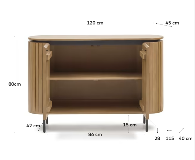 Aparador London madera maciza de mango 120x80cm