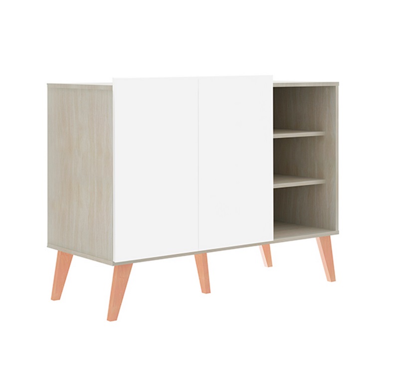 Aparador cubo blanco roble oslo 104x79 cm