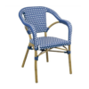 Sillon parisino Arles ratan azul y blanco