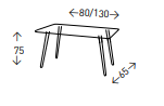 Mesa comedor extensible mod. Astral 80/130x65x75cm