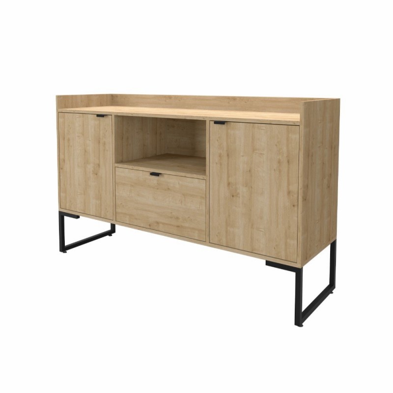 Aparador buffet Anika roble y metal negro 135cm