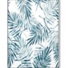 Cuadro Blue Palm blanco 60x80 cm