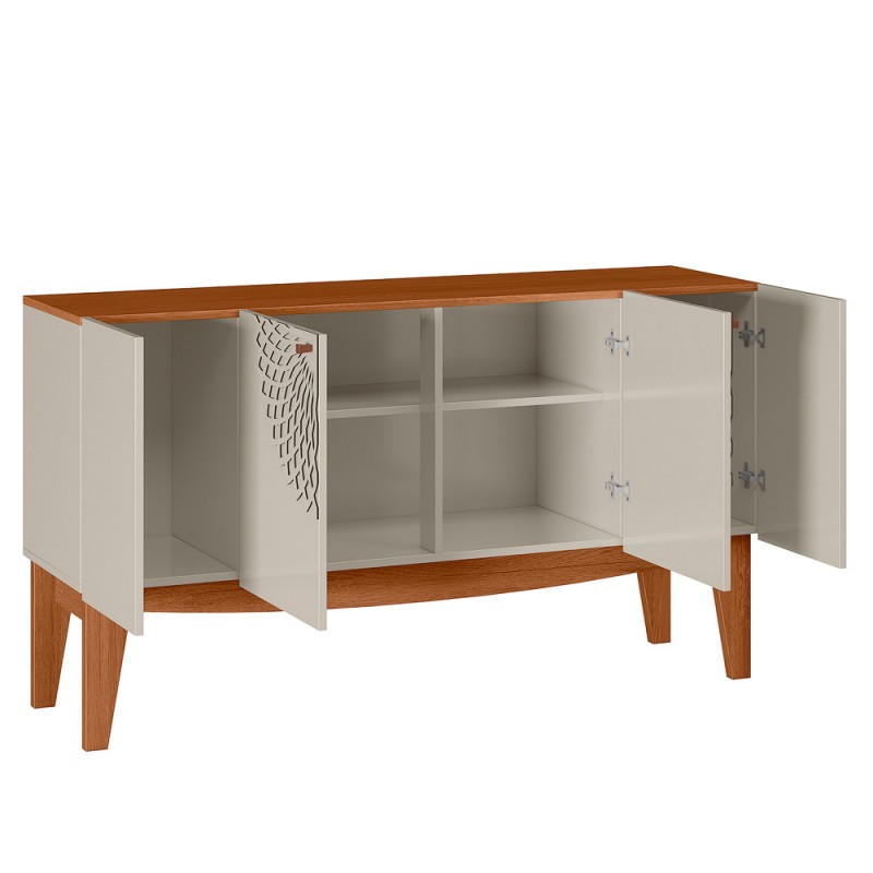 Buffet aparador Sol blanco roto y nogal 136cm