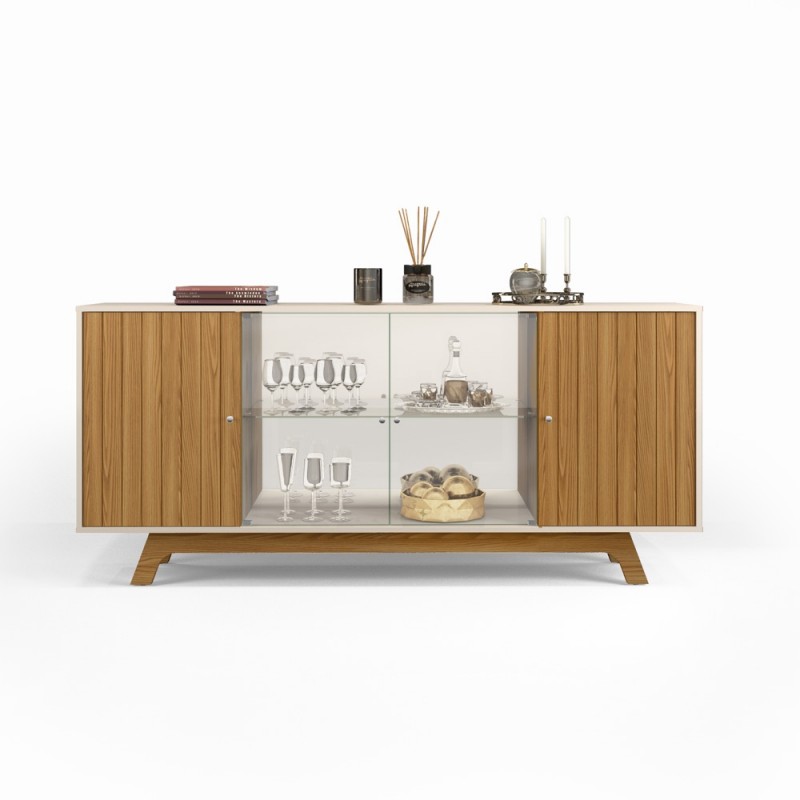 Buffet aparador Berlín roble y blanco 180cm