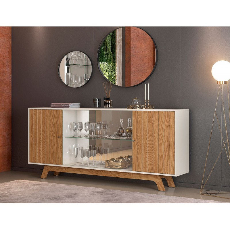 Buffet aparador Berlín roble y blanco 180cm