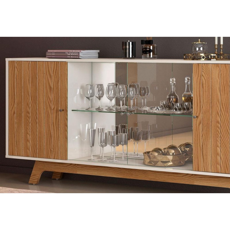 Buffet aparador Berlín roble y blanco 180cm