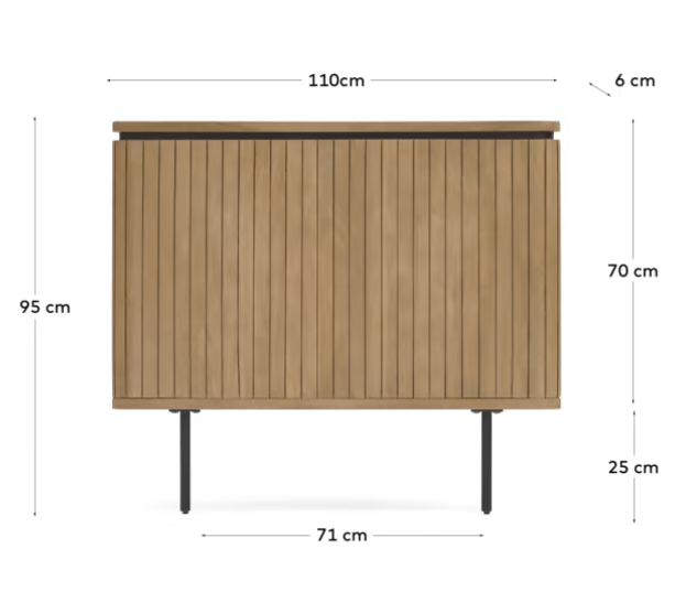 Cabezal London madera maciza de mango y metal negro para cama de 90cm