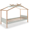 Cama Cabaña juventil Nuvem madera de pino gris claro 90x190 cm