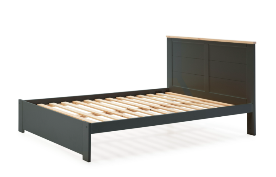 Cama Akira madera DM/PINO gris antracita 160x200cm