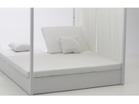 Cama balinesa rattan aluminio blanco