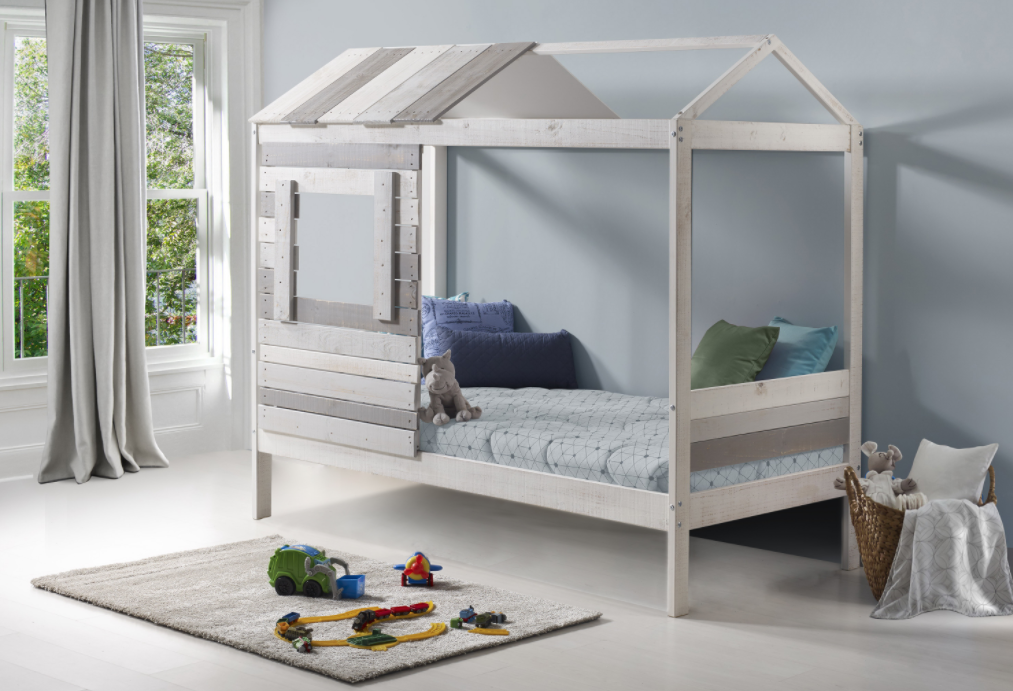 Cama cabaña juventil Sia-2 madera de pino 90x190 cm