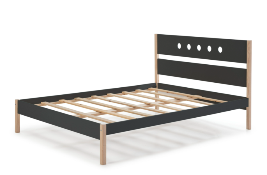 Cama Compte madera DM/PINO antracita 140x190cm