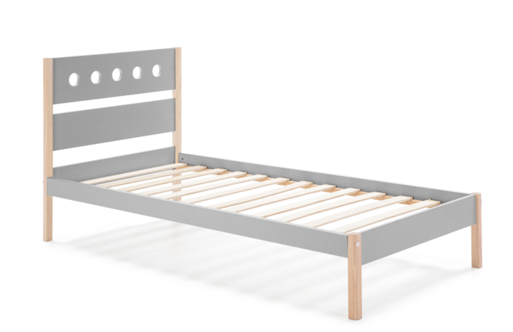 Cama Compte DM/PINO gris claro 90x190cm