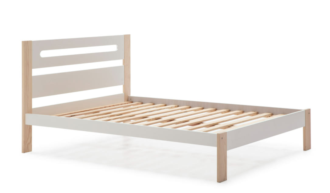 Cama Keisly madera DM/PINO blanco 140x190cm