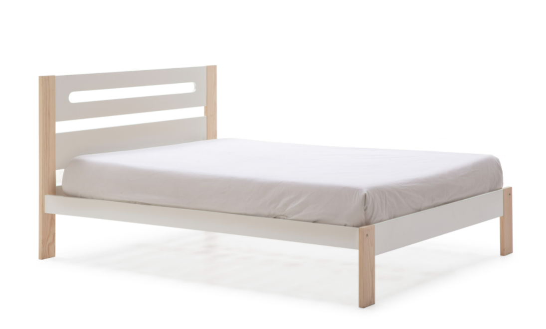 Cama Keisly madera DM/PINO blanco 140x190cm