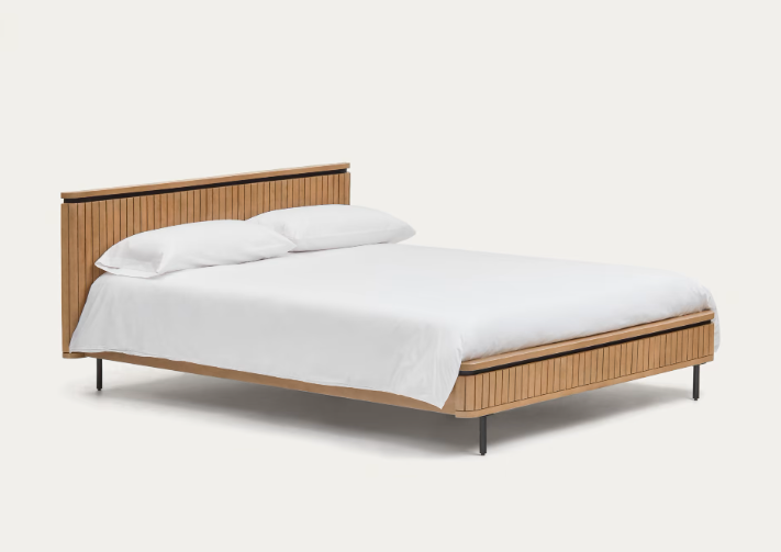 Cama London madera maciza de mango y metal negro 180x200cm