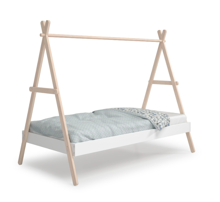 Cama cabaña Trufa en madera blanco 90x200cm