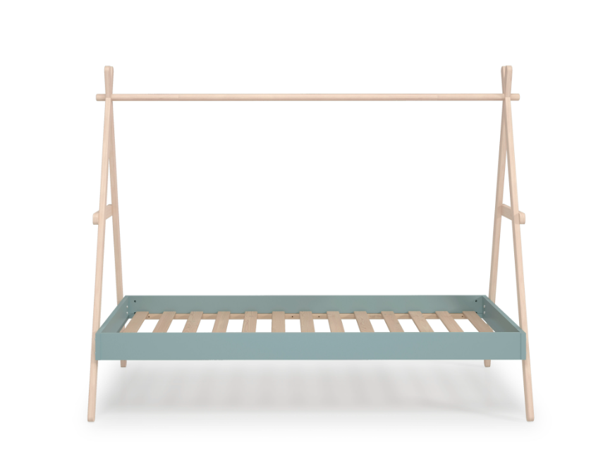 Cama cabaña Trufa en madera verde 90x200cm