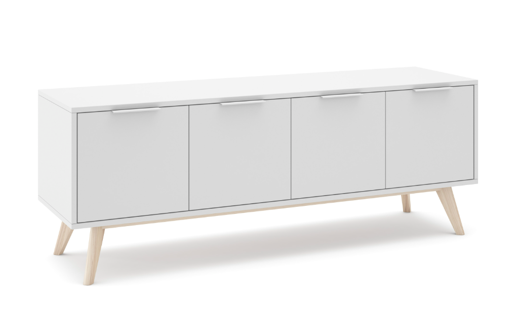 Mueble TV Campus madera de pino blanco 140x40 cm