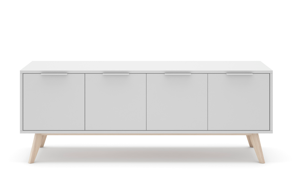 Mueble TV Campus madera de pino blanco 140x40 cm