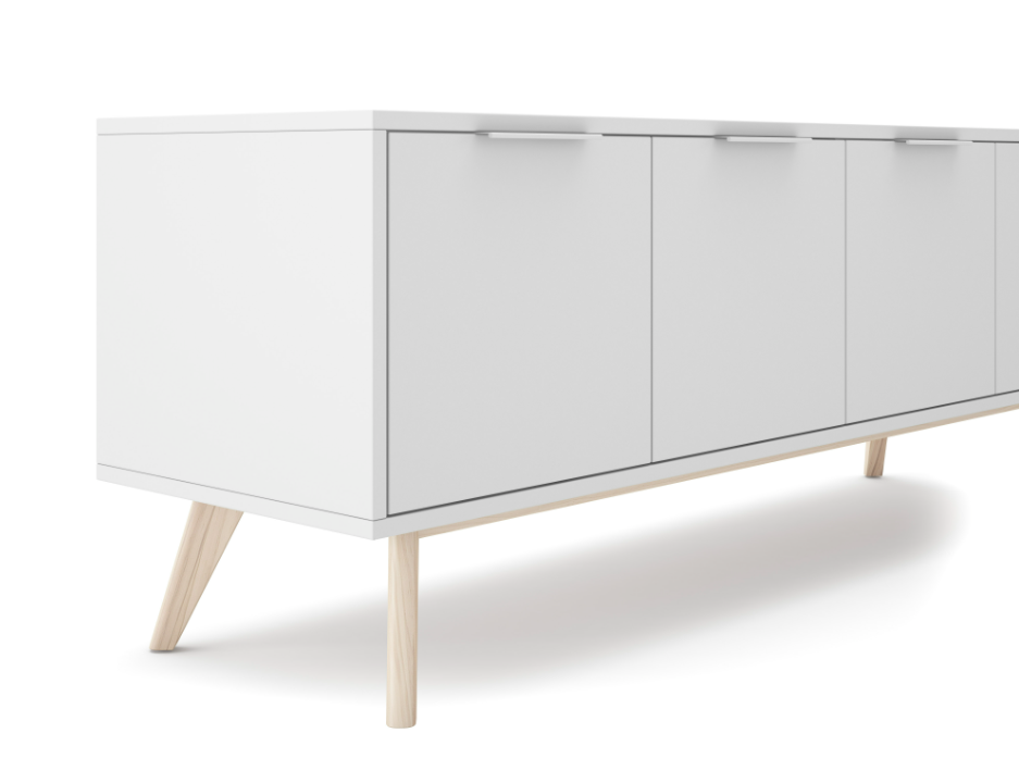 Mueble TV Campus madera de pino blanco 140x40 cm