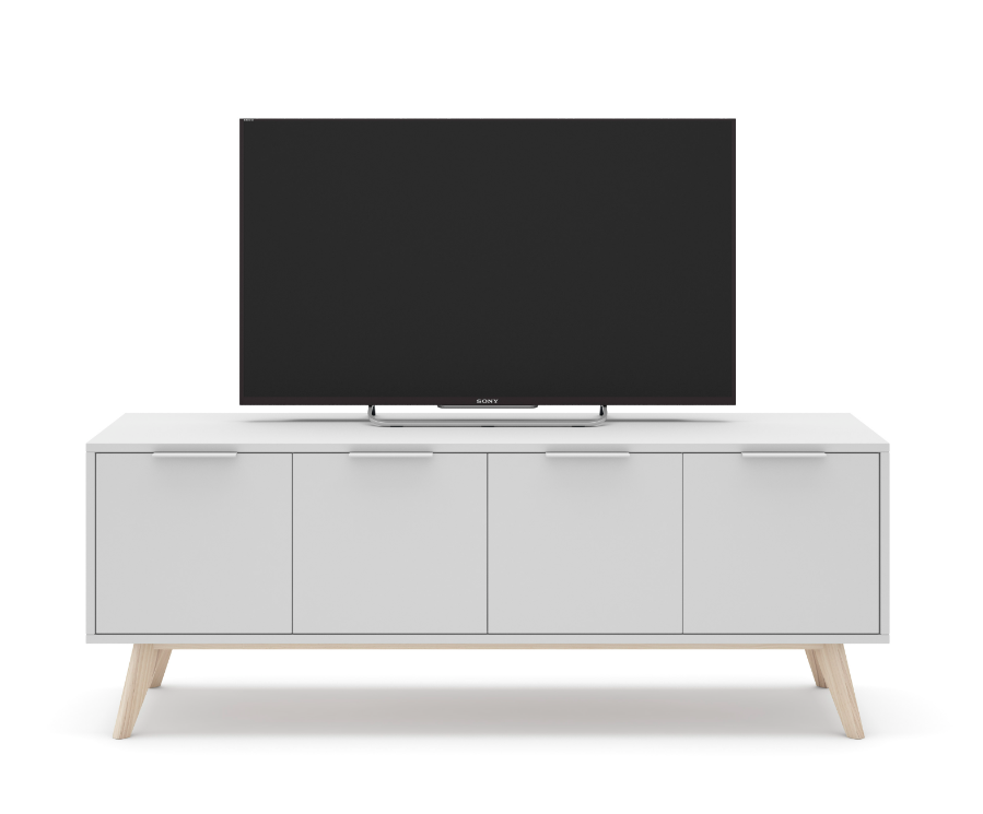 Mueble TV Campus madera de pino blanco 140x40 cm