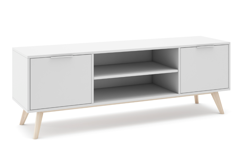 Mueble TV Campus madera de pino blanco 2P2H