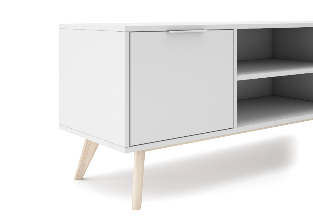 Mueble TV Campus madera de pino blanco 2P2H