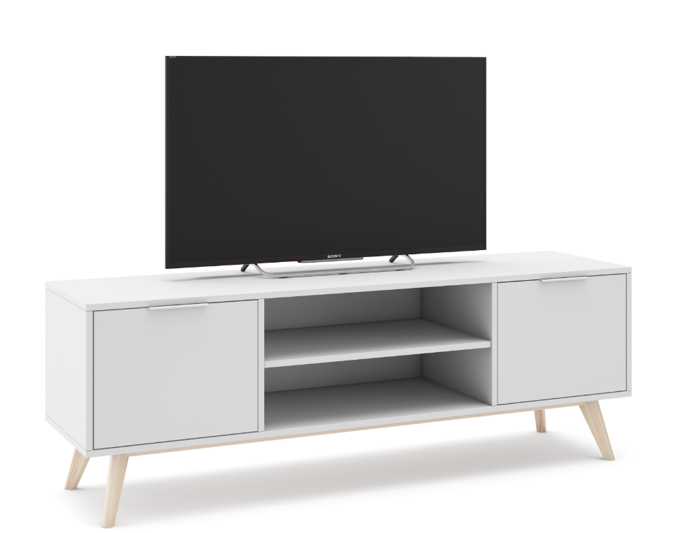 Mueble TV Campus madera de pino blanco 2P2H